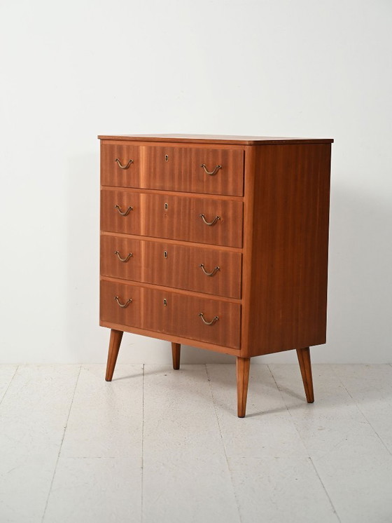 Image 1 of Cassettiera scandinava in mogano anni '50-'60