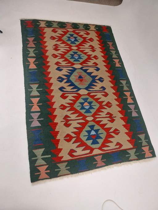 1 tappeto Kelim della Turchia anni '70 165 cm x 110 cm