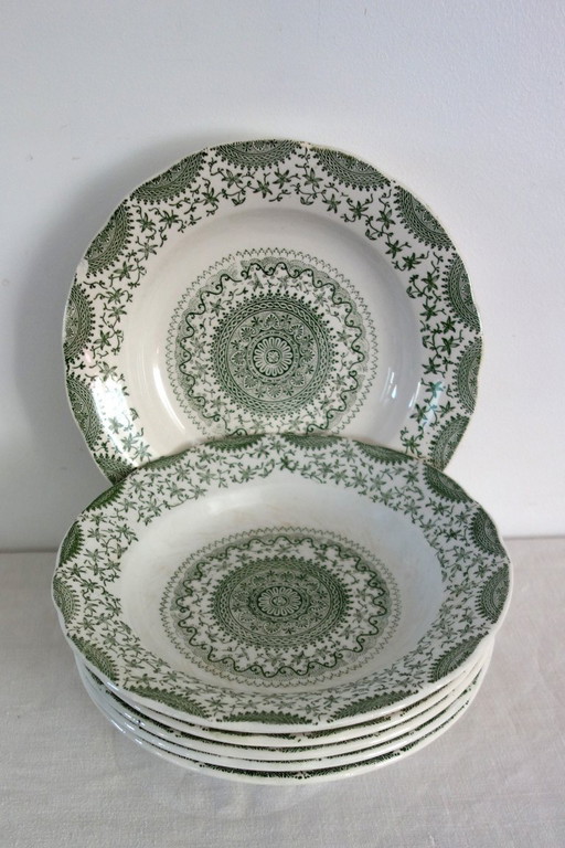 7 platos hondos de loza Fine Ware
