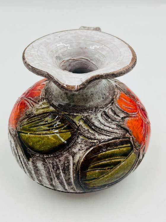Image 1 of "Flower Power" Ball Vase – Vintage Italian Ceramic (Brutalist Style)