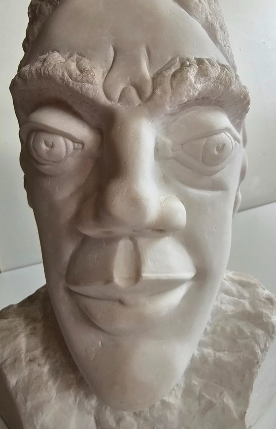 Image 1 of Tête d'homme, marbre blanc de Carrare 2022