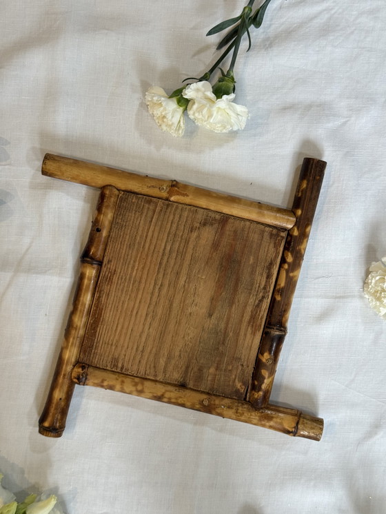 Image 1 of Vintage bamboe spiegel