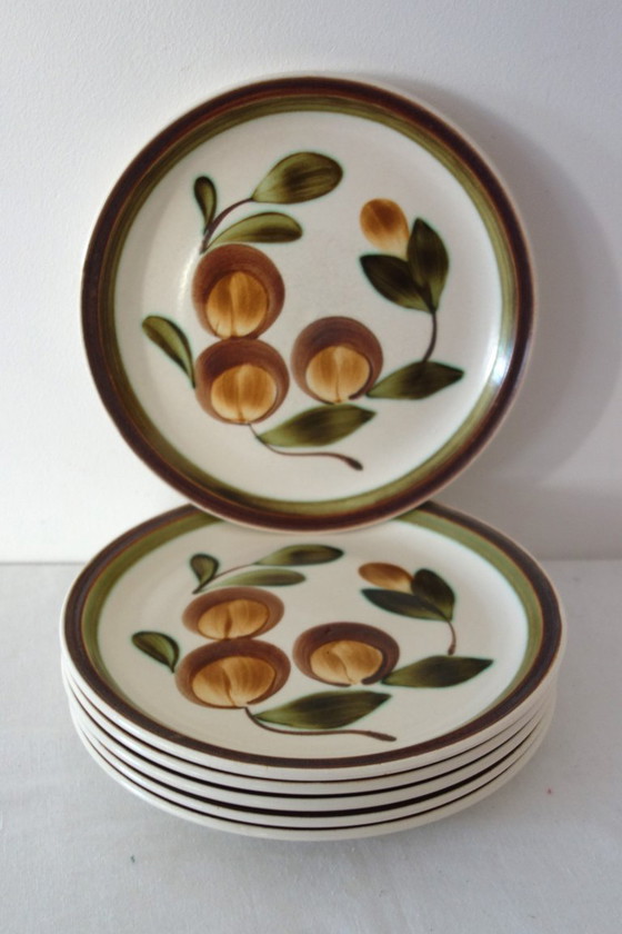 Image 1 of 6 Gien Mombasa pattern dinner plates from the 1970s