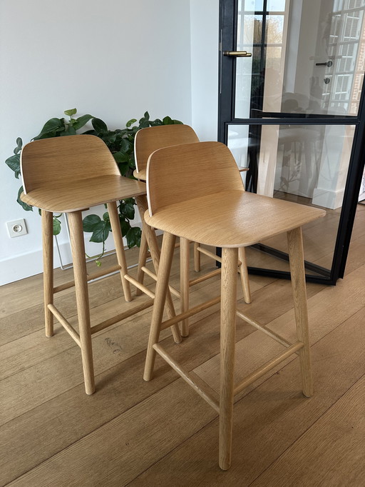 3x Muuto Nerd barkruk