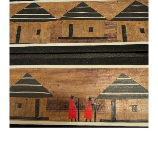 3 pannelli murali intarsiati in paglia da 40 cm