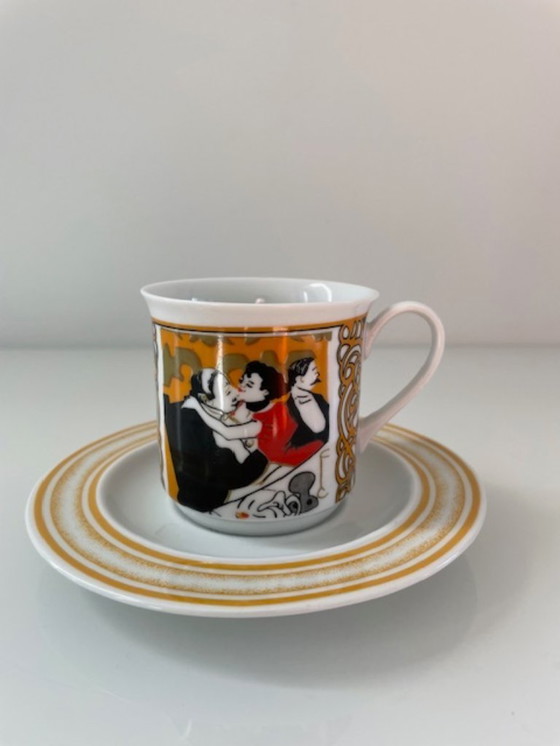 Image 1 of 5x Tazze e piattini Art Déco d'epoca (Lautrec)
