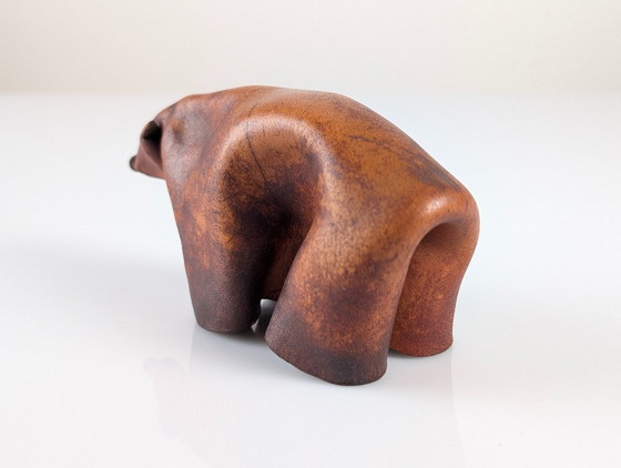 Image 1 of Mid-Century Modern Folded Leather Bear Sculpture, Germany, 1960s