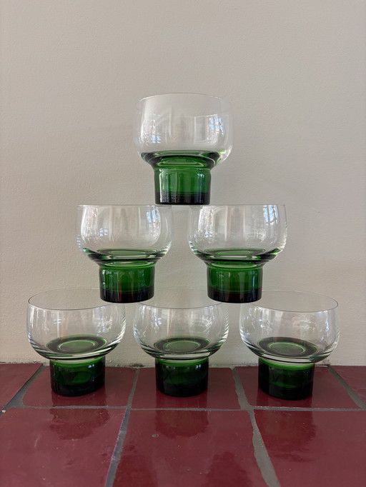 Vintage Luminarc wijnglazen likeurglazen 6x