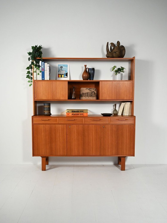 Image 1 of Sideboard with teak bookcase, 1960s