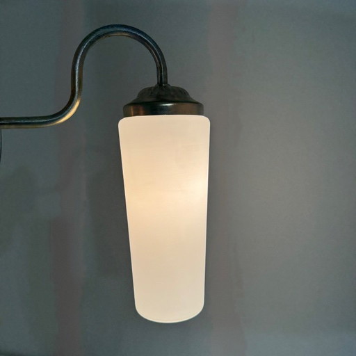 LOTE DE 3 APLIQUES DE PARED VINTAGE DE OPALINO – wandlampen, Metal (photo 2 of 13)