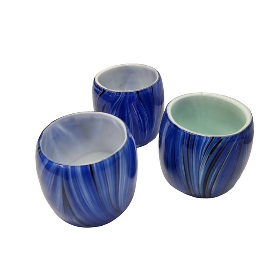 Image 1 of 3 porte-bougies chauffe-plat vintage bleu cobalt
