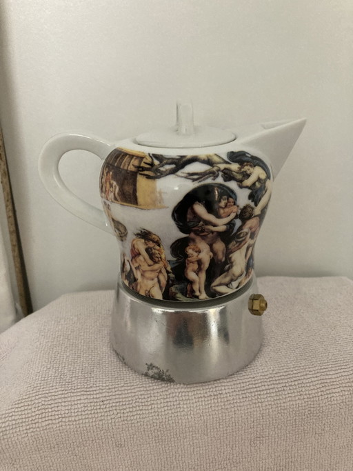 Small vintage Italian porcelain coffee maker