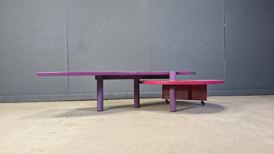 Image 1 of Mesa de centro giratoria Maurizio Salvato de madera de nogal para Saporiti Italia, años 80