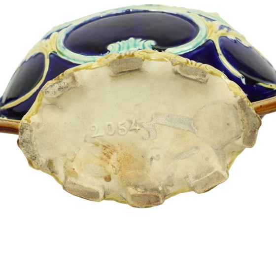 Image 1 of Art Nouveau Barbotine Majolica Vazen Jardinière Set van 3