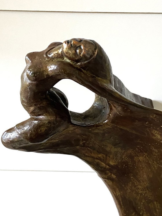 Image 1 of Escultura contemporánea en bronce macizo: Proa de barco y sirena, firmada ORTIZ