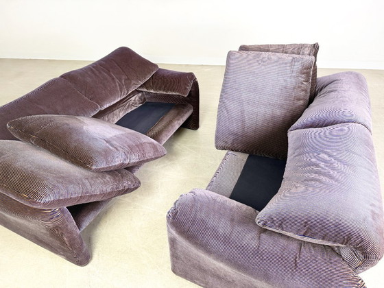 Image 1 of 2x divano a due posti Cassina Maralunga divano in tessuto a coste Vico Magistretti