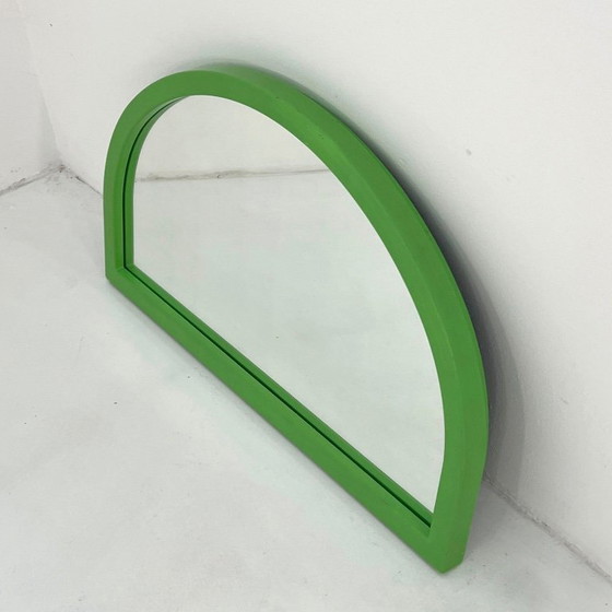 Image 1 of Spiegel met groene lijst, ontworpen door Anna Castelli Ferrieri voor Kartell, jaren 80.