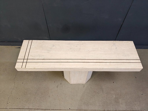 Travertine console by Roche Bobois, 1970s