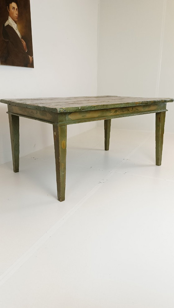 Image 1 of Antique Swedish painted dining table