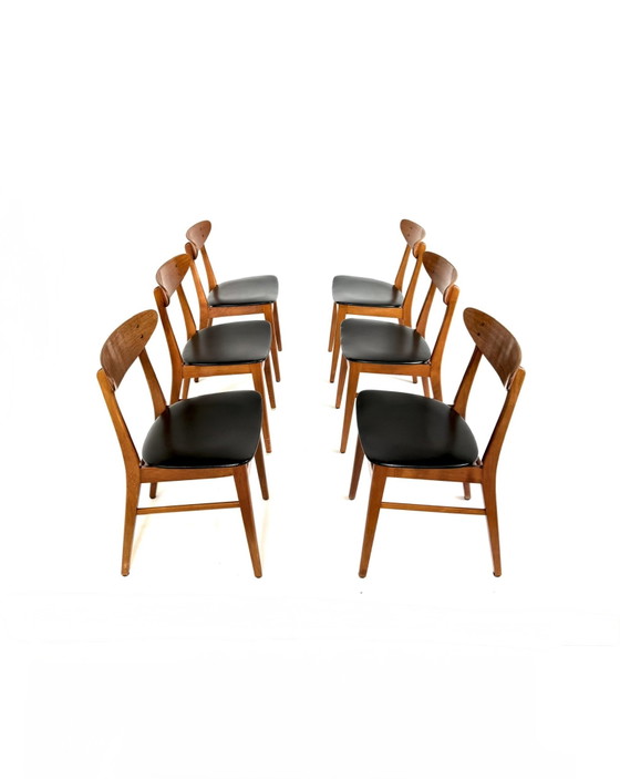 Image 1 of 6x Vintage Eetkamerstoel Model 210, Farstrup ‘60