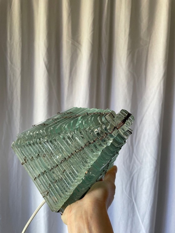 Image 1 of Brutalist glass lamp from the 1970s.