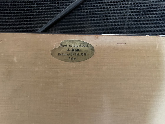 Image 1 of Vintage oliedruk op doek - Heinrich Faust - paarden - jaren ‘60-‘70