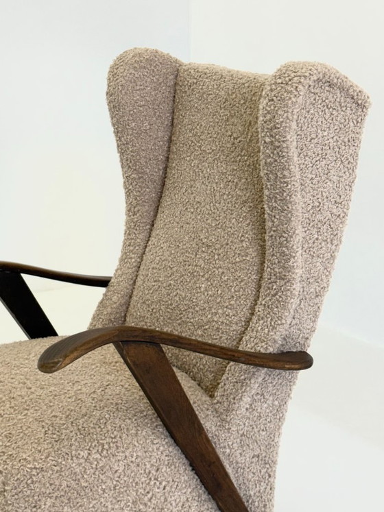 Fauteuil Melchiorre Bega En Bouclé Beige – Wood (photo 6 of 11)