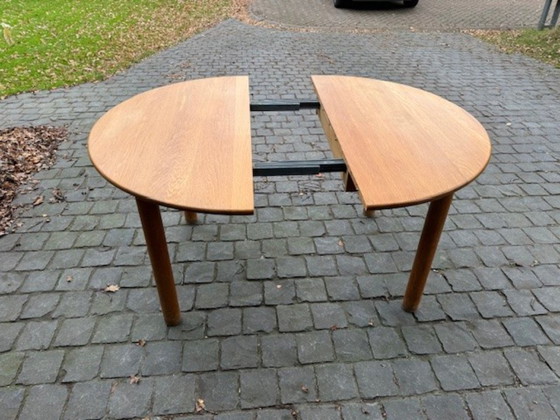 Image 1 of Mordern massief eiken tafel, verstelbaar