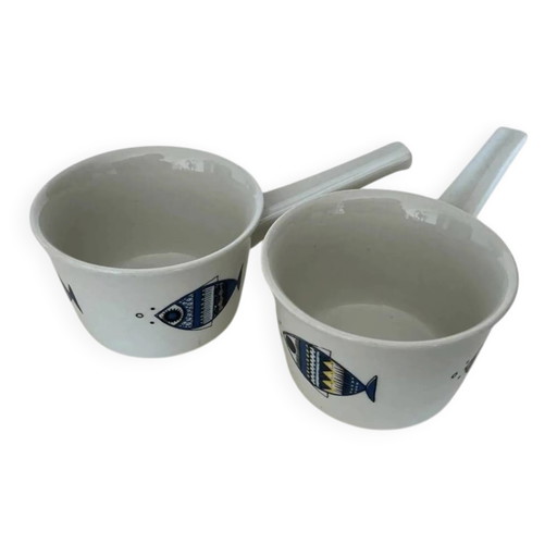 Paire de ramequins à anse "Viking" Villeroy & Boch vintage - Design de Christine Reuter