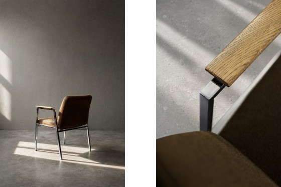 Sedia da conferenza vintage in stile Mid-Century Modern tedesca, marrone, di Drabert, anni '70. (photo 5 of 17)