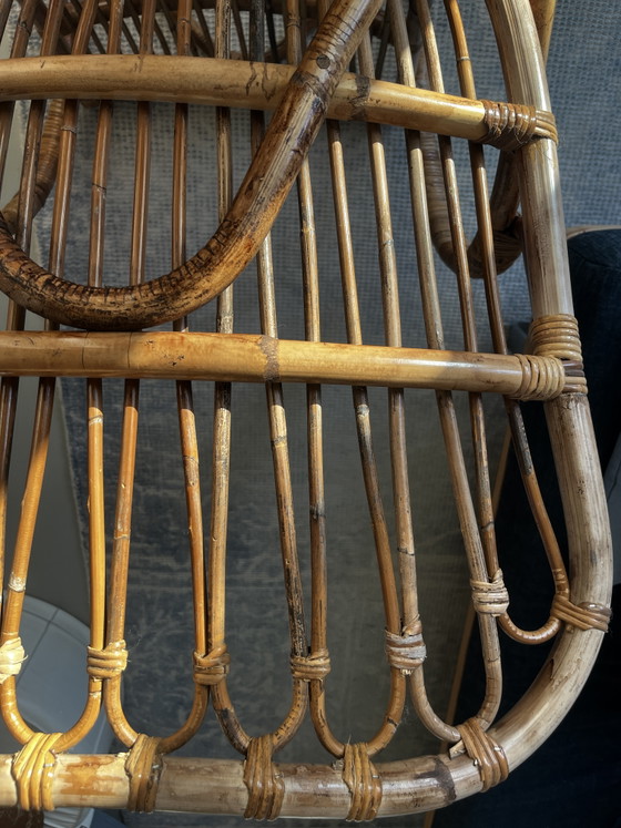 Fauteuil vintage en rotin – Rattan (photo 4 of 9)