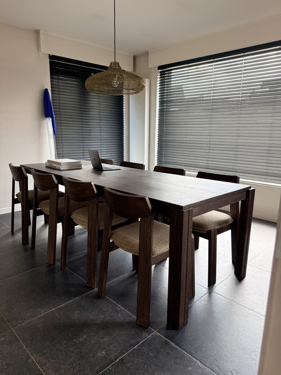 Tavolo da pranzo brutalista con 8 sedie – azs, Set da pranzo, Wood, Cotton (photo 3 of 7)