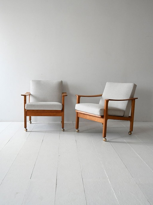 Coppia di poltrone scandinave vintage di Ferd. Lundquist Goteborg