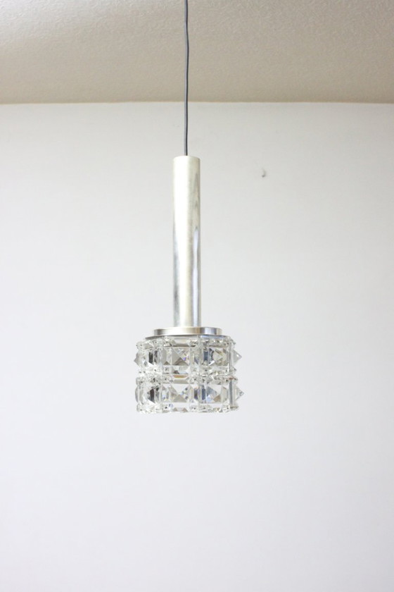 Image 1 of Lampada a sospensione vintage in vetro sfaccettato, anni '70