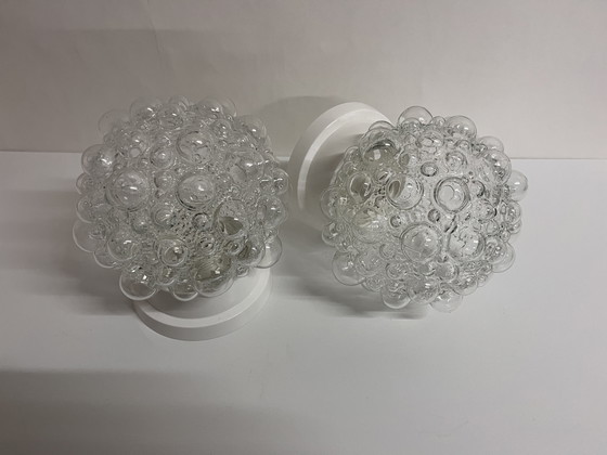 Image 1 of 2 stuks vintage helder glas Helena Tynell Bubble plafondlamp wandlamp