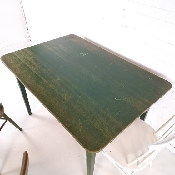 Image 1 of Vintage Tafel Met 3 Spijlenstoelen