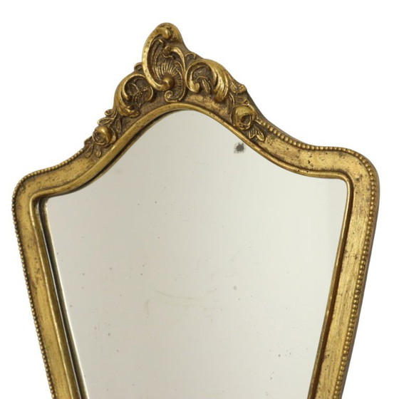 Kleine Franse Kuifspiegel Bladgoud Verguld Barok Stijl – Glass (photo 3 of 26)