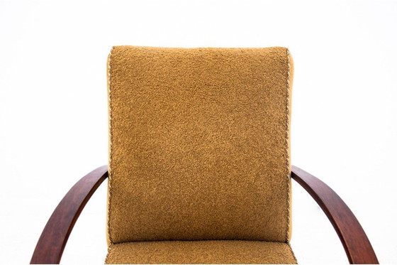 Image 1 of Yellow boucle armchairs by J. Halabala, Czechoslovakia, 1930s