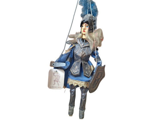 Image 1 of Couple de marionnettes siciliennes artisanales - Orlando et Angelica - Lanzafame Company