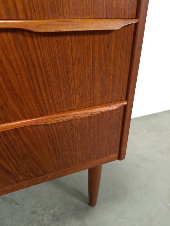 Image 1 of Danish teak chest of drawers with 4 drawers