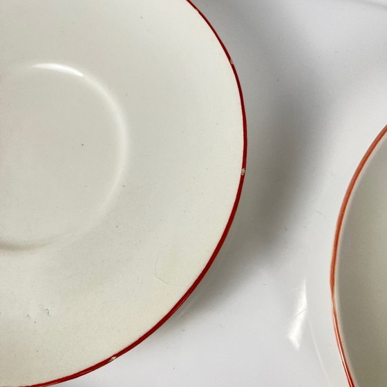 Image 1 of Set of 4 cups with saucers, "Apple" style earthenware