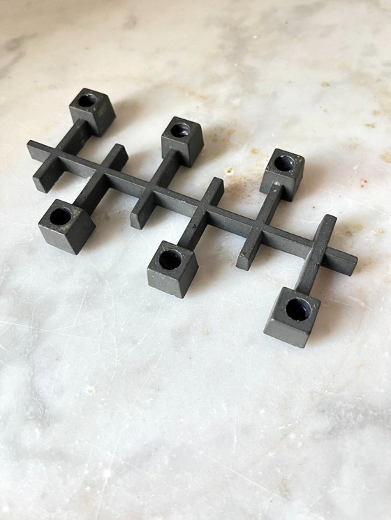 Image 1 of Vintage PARO Modular Candleholder by Jens Quistgaard – Danish Brutalist Cast Metal, 1970s
