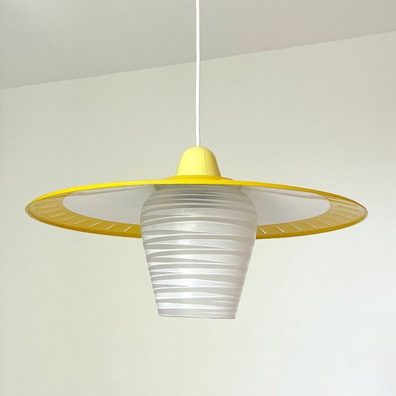 Image 1 of Lampada Mid Century Modern in vetro opalino, design olandese