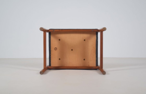 Tabouret danois conçu par Hugo Frandsen pour Spøttrup Møbler, 1960 – Wood, Leather (photo 6 of 7)