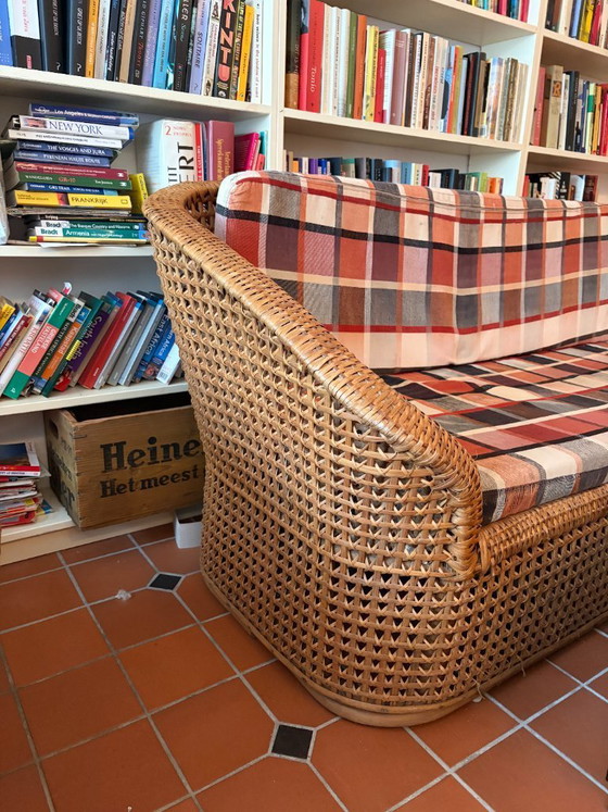 Image 1 of Ensemble de canapés en bambou, canapé et 3 chaises