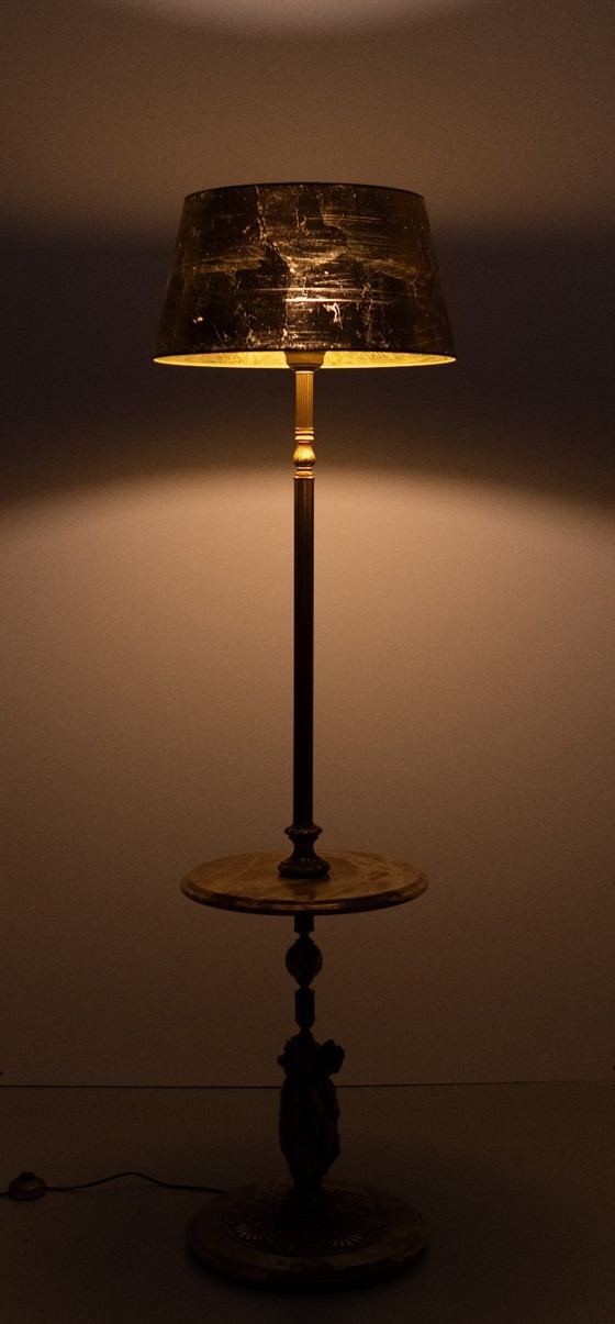 Image 1 of Deknudt Onyx Floor lamp side Table 1970s Belgium