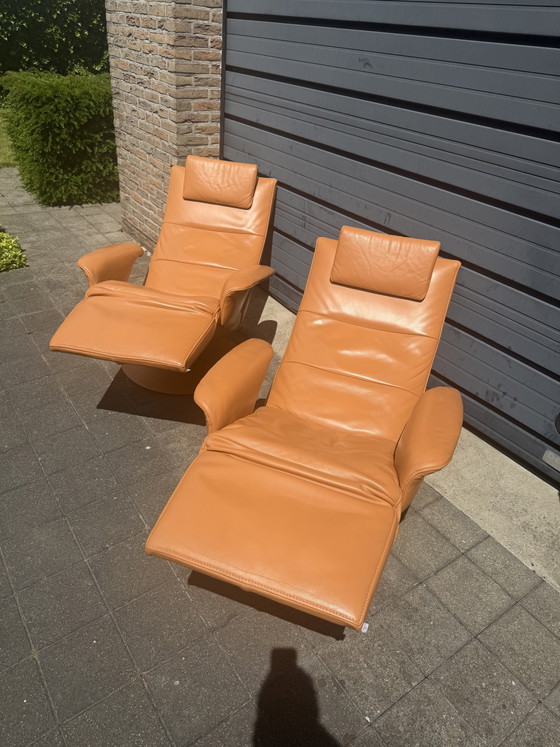 Image 1 of 2x Jori Fellini relax Medi Mono-move Cognac leather pillow