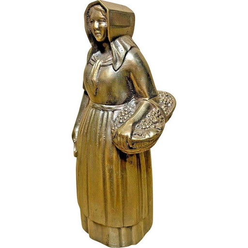Vintage sculpture La Bourguignonne in bronze by Albert David, 1940-1950