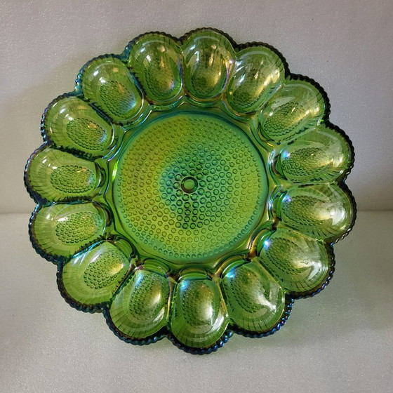 Image 1 of Aperitiefschaal van carnavalsglas, Indiana, VS, vintage 1960-1970