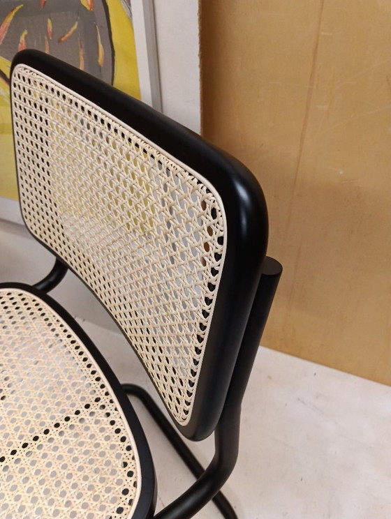 Image 1 of ALIVARMVSEVM 104. SET of 2 CESCA B32 Chairs (NEW) in Black Frame Limited Edition 